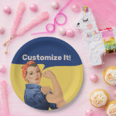 Rosie de Riveter Papieren Bordje (Feest)