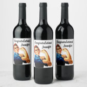 Rosie de Riveter personaliseren Wijn Etiket (Flessen)