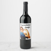 Rosie de Riveter personaliseren Wijn Etiket (Voorkant)