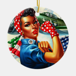 Rosie de Riveter Pin-up Meisje Kerst Ornament