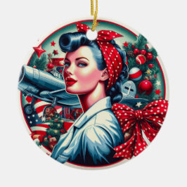 Rosie de Riveter Pin-up Meisje Kerst Ornament