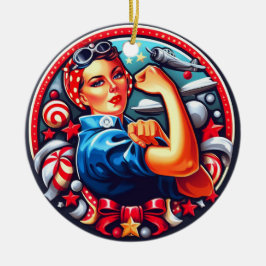 Rosie de Riveter Pin-up Meisje Kerst Ornament