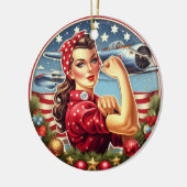 Rosie de Riveter Pin-up Meisje Kerst Ornament (Links)