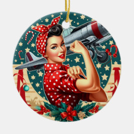 Rosie de Riveter Pin-up Meisje Kerst Ornament