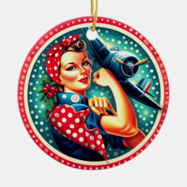 Rosie de Riveter Pin-up Meisje Kerst Ornament