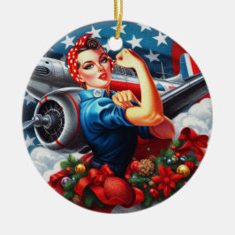 Rosie de Riveter Pin-up Meisje Kerst Ornament