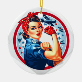 Rosie de Riveter Pin-up Meisje Kerst Ornament
