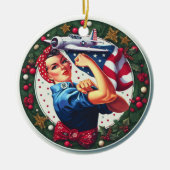 Rosie de Riveter Pin-up Meisje Kerst Ornament (Voorkant)