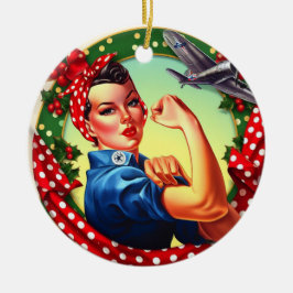 Rosie de Riveter Pin-up Meisje Kerst Ornament