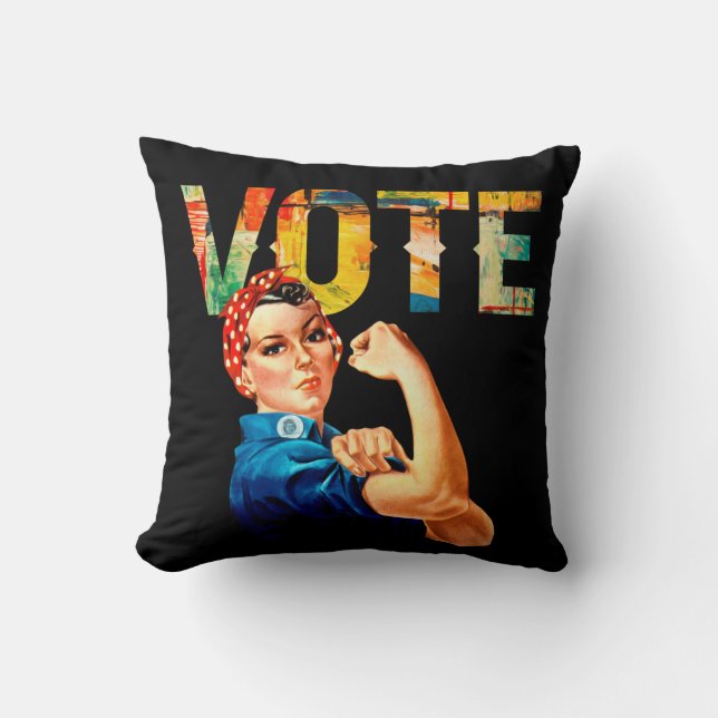 Rosie de Riveter Politieke Poster Verkiezingen Kussen (Voorkant)