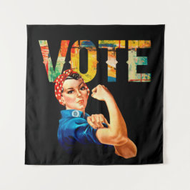 Rosie de Riveter Politieke Poster Verkiezingen Wandkleed
