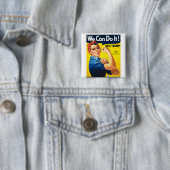 Rosie de Riveter Pro Trump Button (In situ)