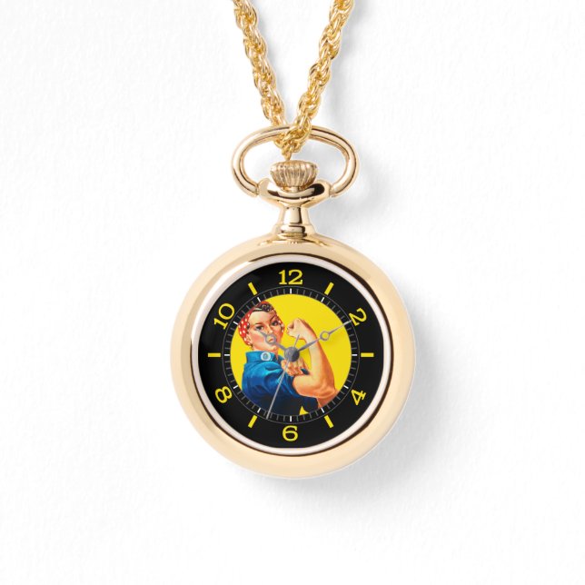 Rosie de Riveter Retro Design Style Dial Horloge (Voorkant)