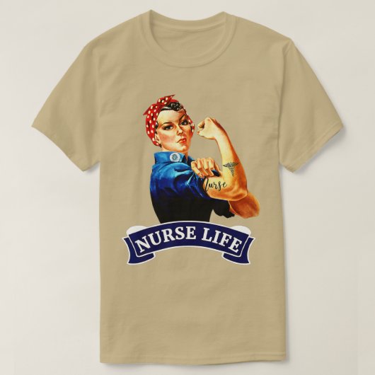 Rosie de Riveter  Retro Nurse Life RN Gif T-shirt (Design voorkant)