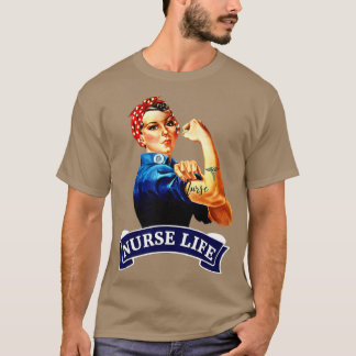 Rosie de Riveter  Retro Nurse Life RN Gif T-shirt