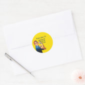 Rosie de Riveter Retro stijl gepersonaliseerd Ronde Sticker (Envelop)
