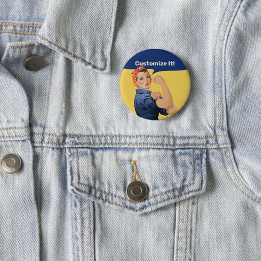 Rosie de Riveter Ronde Button 5,7 Cm (In situ)