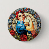 Rosie de Riveter Ronde Button 5,7 Cm (Voorkant)