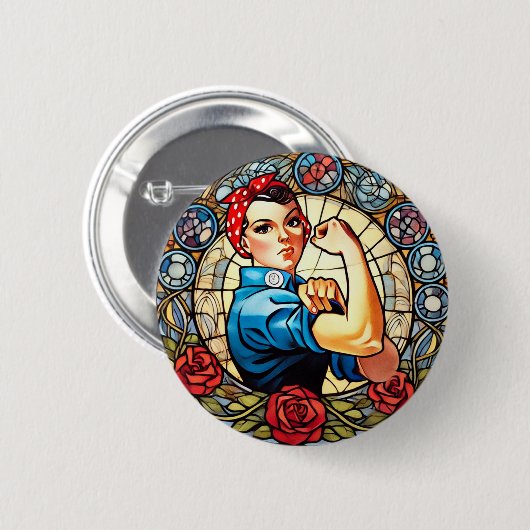 Rosie de Riveter Ronde Button 5,7 Cm (Voorkant /achterkant)