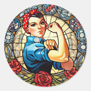 Rosie de Riveter Ronde Sticker