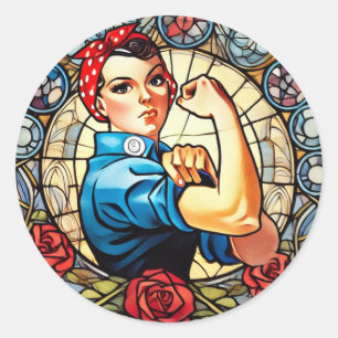 Rosie de Riveter Ronde Sticker