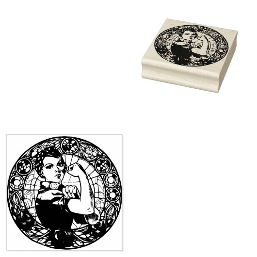 Rosie de Riveter Rubberstempel (Gestempeld)