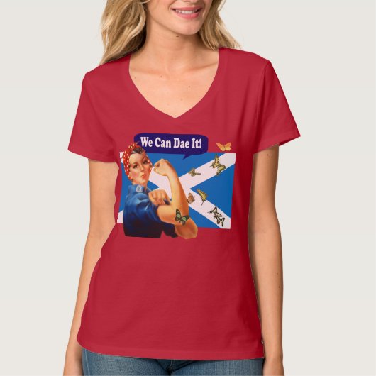 Rosie de Riveter Scottish Independence T-Shirt (Voorkant)