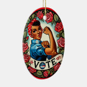 Rosie de Riveter Stem Keramisch Ornament (Rechts)