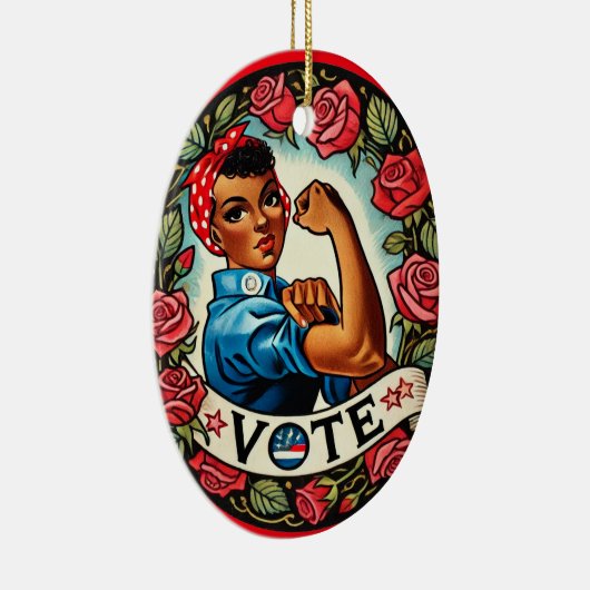 Rosie de Riveter Stem Keramisch Ornament (Rechts)