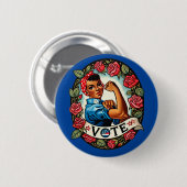 Rosie de Riveter Stem Ronde Button 5,7 Cm (Voorkant /achterkant)