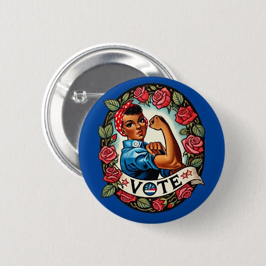 Rosie de Riveter Stem Ronde Button 5,7 Cm (Voorkant /achterkant)
