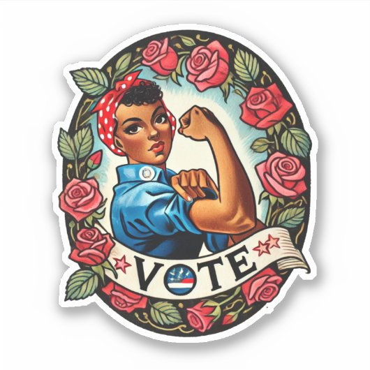 Rosie de Riveter Stem Sticker (Voorkant)