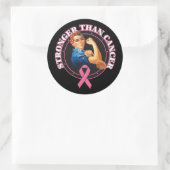 Rosie De riveter sterder dan borstkanker Ronde Sticker (Tas)