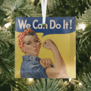 Rosie de riveter Sterke vrouwen in de beroepsbevol Glas Ornament