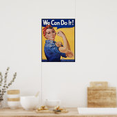 Rosie de riveter Sterke vrouwen in de beroepsbevol Poster (Keuken)
