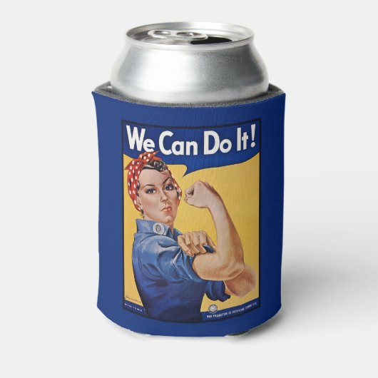 Rosie de Riveter: Sterke vrouwen Vrouw Empowerment Blikjeskoeler (Blikje Achterkant)