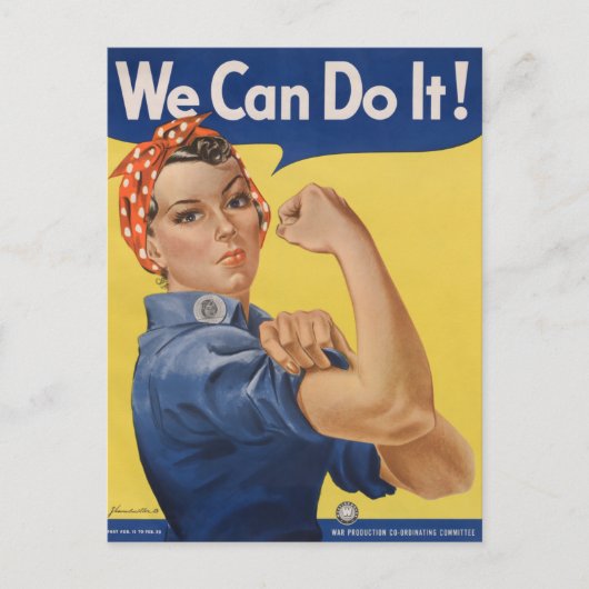 Rosie de Riveter: Sterke vrouwen Vrouw Empowerment Briefkaart (Voorkant)