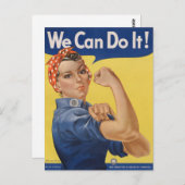 Rosie de Riveter: Sterke vrouwen Vrouw Empowerment Briefkaart (Voorkant / Achterkant)