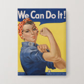 Rosie de Riveter: Sterke vrouwen Vrouw Empowerment Button (Voorkant)
