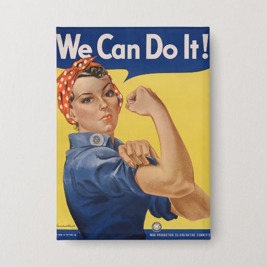 Rosie de Riveter: Sterke vrouwen Vrouw Empowerment Button (Voorkant)