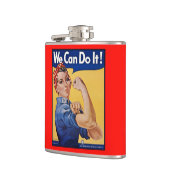 Rosie de Riveter: Sterke vrouwen Vrouw Empowerment Heupfles (Links)