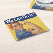 Rosie de Riveter: Sterke vrouwen Vrouw Empowerment Kartonnen Onderzetters (Schuin)
