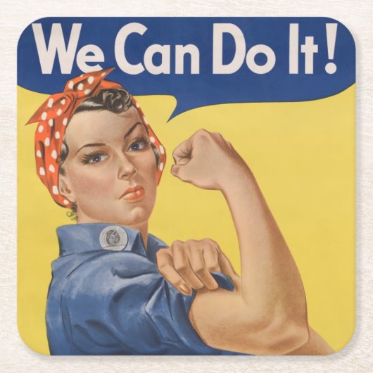 Rosie de Riveter: Sterke vrouwen Vrouw Empowerment Kartonnen Onderzetters (Voorkant)
