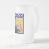 Rosie de Riveter: Sterke vrouwen Vrouw Empowerment Matglas Bierpul (Voorkant rechts)