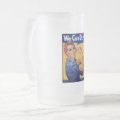 Rosie de Riveter: Sterke vrouwen Vrouw Empowerment Matglas Bierpul (Voorkant links)