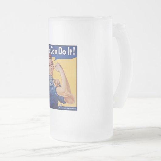 Rosie de Riveter: Sterke vrouwen Vrouw Empowerment Matglas Bierpul (Voorkant rechts)