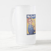Rosie de Riveter: Sterke vrouwen Vrouw Empowerment Matglas Bierpul (Voorkant links)