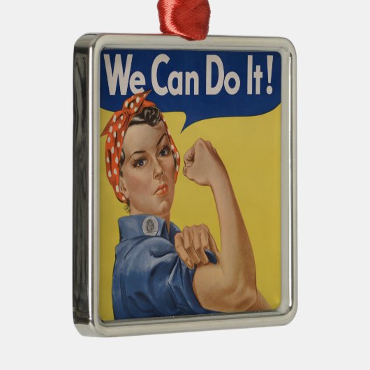 Rosie de Riveter: Sterke vrouwen Vrouw Empowerment Metalen Ornament (Rechts)