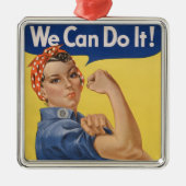 Rosie de Riveter: Sterke vrouwen Vrouw Empowerment Metalen Ornament (Voorkant)