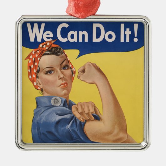 Rosie de Riveter: Sterke vrouwen Vrouw Empowerment Metalen Ornament (Voorkant)